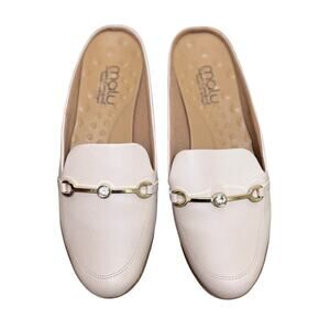 MALU blush pink mule slide on wedge shoe. Sz 9